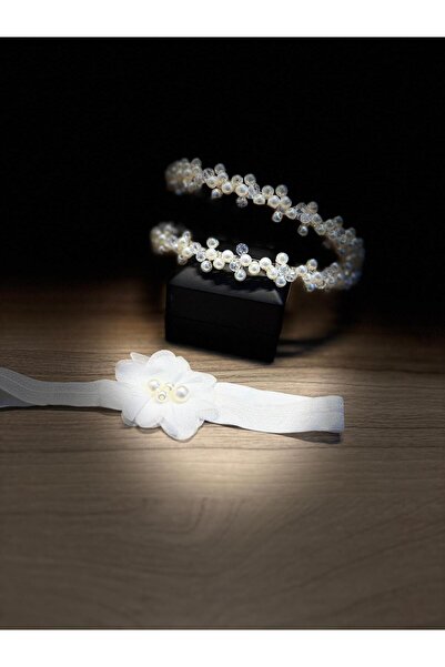 Yeşil Atölye Двукомпонентна корона за майка и бебе от перли и кристали, корон...