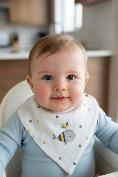 Ponchik 7-Pack 100% Cotton Two-Stage Double Layer Baby Drool Bib Scarf 40 X 2...