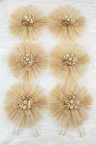 ZEYMERADE Brooched Gold Convoy Ornament Bride Groom Bundle Dowry Wedding Engagement Bridal Car Circumcision Henna Ornament 5 Pieces