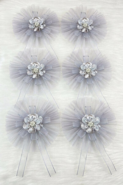 ZEYMERADE Gray Convoy Ornament with Brooch Bride Groom Bundle Dowry Wedding Engagement Bridal Car Circumcision Henna Ornament 5 Pieces