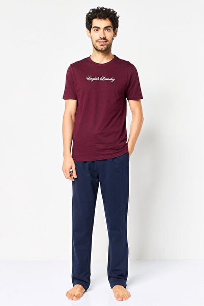 English Laundry طقم ملابس نوم للرجال مكون من قميص قصير الأكمام وبيجامة، متعدد...