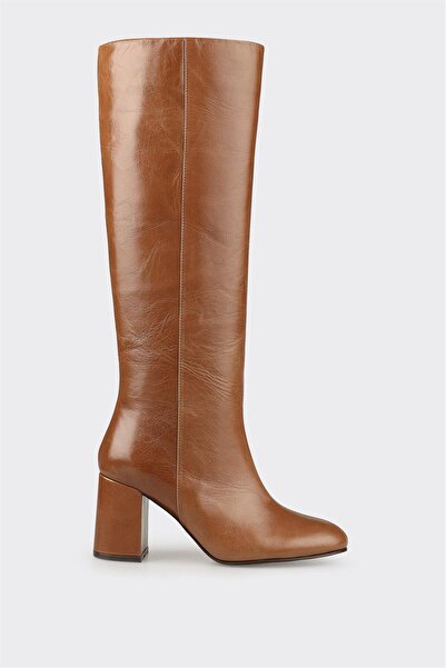 Elle Shoes Taba Deri Kadın Çizme