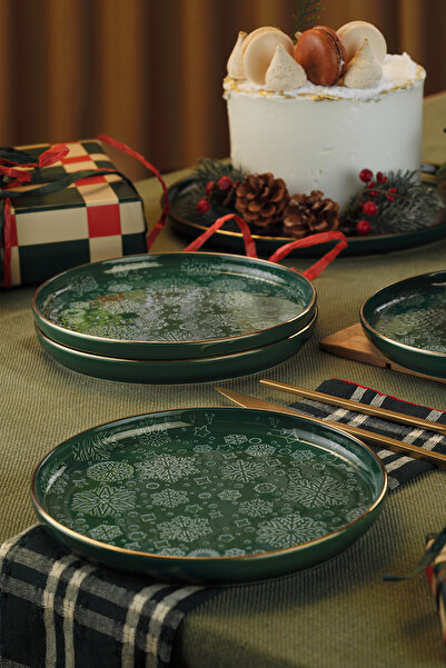Kütahya Porselen Holyday 4 Piece 19 cm Serving Plate Green