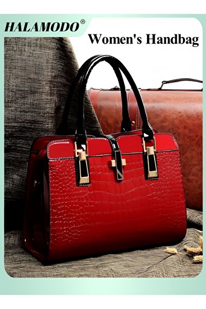 HALAMODO حقائب يد نسائية متقاطعة حقائب يد من جلد البقر حقائب يد بمقبض علوي حق...