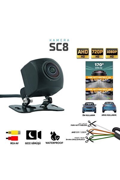 SIEGEN Sentinel SC8 170° Geniş Açı Araç Ön/Arka Görüş Kamerası – AHD 720P / 1...