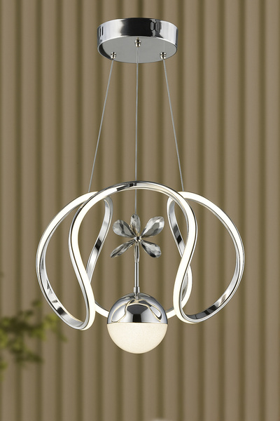 Dekorluna Modern Deko Krom Sarkıt Led Avize Beyaz Işık Salon Mutfak Oda Hol L...