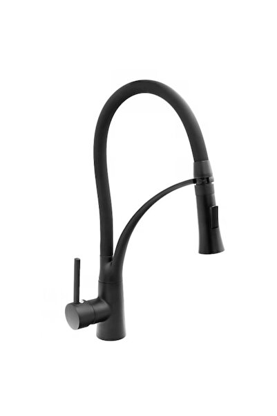 Gama Baterie chiuveta bucatarie, pipa inalta flexibila, culoare negru