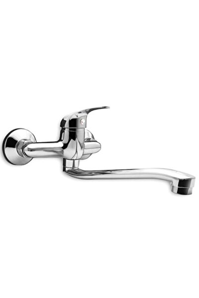 Spis Design Kitchen faucet with long spout, wall-mounted, chrome, single-leve...