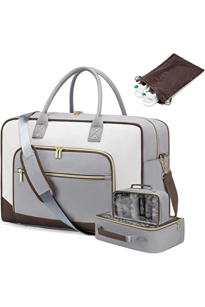 Jeehan Travel Duffel Bag with Trolley Sleeve, Weekender Overnight Bag with Wet Pocket