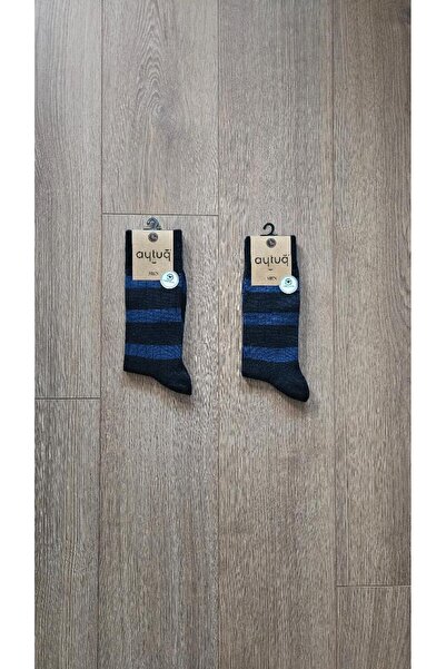 Aytuğ Winter Group Men's 2 Pairs Wool / Wool (Navy Blue) Socks- 25088-2