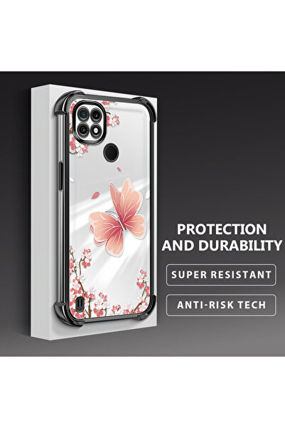 Hontinga حافظة هاتف شفافة من السيليكون الناعم متوافقة مع هاتف Realme C21 بنمط...