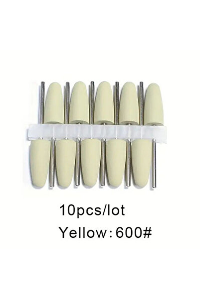 Choice4 10PCS yellow 10Pcs Silicone Nail Drill Bit Nail Buffer Rotary Burr Mi...