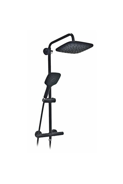 Spis Design Thermostatic shower column, Vesuvio BL, black, square showerhead