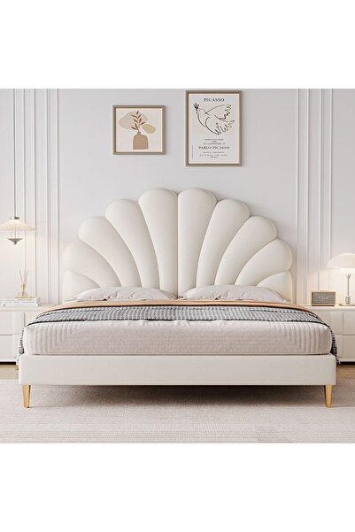 Abdo1996 Dania Velvet Bed - Beige
