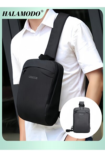 HALAMODO حقيبة صدر رجالية حقيبة كروس بودي خفيفة الوزن حقيبة صغيرة حقيبة كاجوال حقيبة قماش أكسفورد حقيبة كتف W