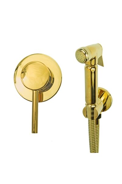 Spis Design Εντοιχισμένη βρύση μπιντέ με σωλήνα και χειροκίνητο ντους, χρυσή