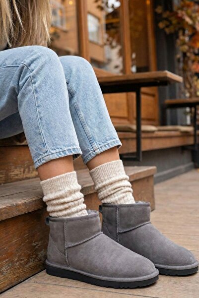 Topukla Footwear 060 1481 Topukla Kadın Hakiki Süet İçi Kürk Bot