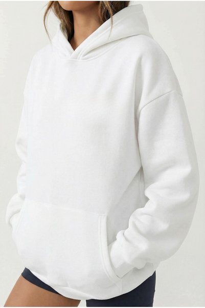 BRF Collection Lilo & Stitch Angel Printed Oversized Hoodie – White