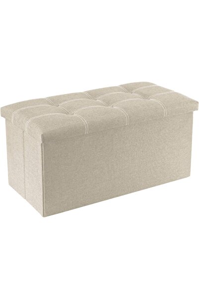 Saharaz 30 inches Folding Storage Ottoman, Ottoman with Footrest Seat, Storage Bench for Living Room Bedroom