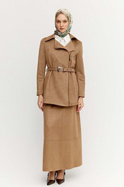 Setrms Kruvaze Süet Görünümlü Ceket