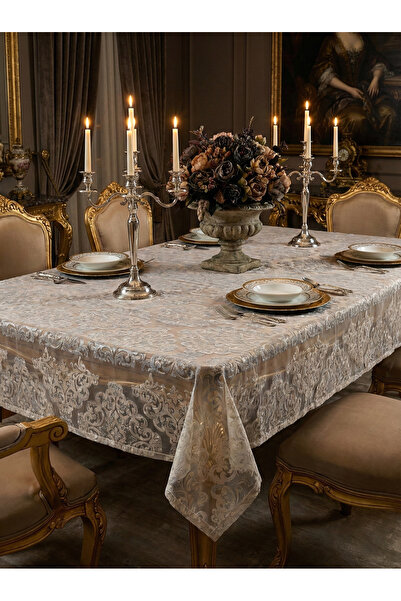 Finezza Nida Linen Beige Tablecloth