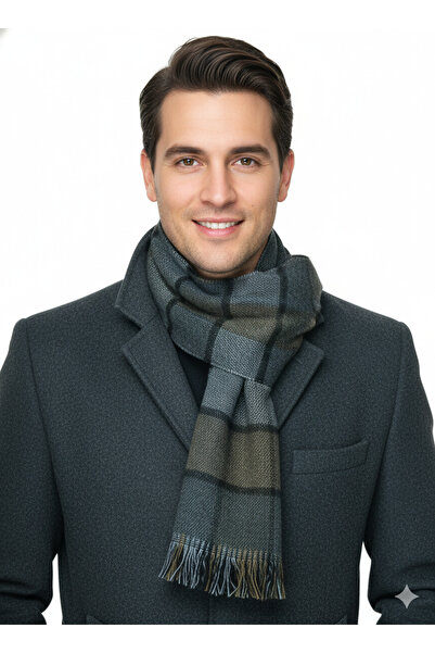 Oppland Eșarfă de iarnă pentru bărbați, bumbac cu dungi, din material subțire...