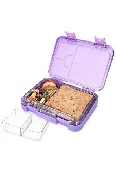 Navaris Cutie de prânz Bento Box cu compartimente variabile, 21 x 15 x 4,5 cm, 49877.01.38