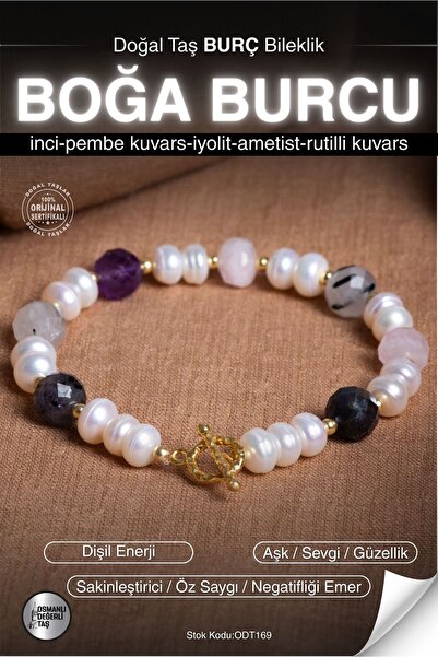 OSMANLI DEĞERLİ TAŞ SERTİFİKALI İnci-Kuvars-İyolit-ametist-Rutilli K. Boğa Bu...