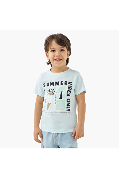 Juniors تي شيرت بطبعة جرافيكية وأكمام قصيرة