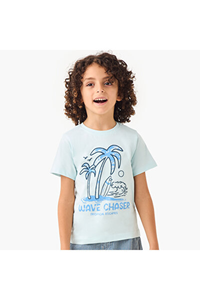 Juniors تي شيرت مطبوع بأكمام قصيرة