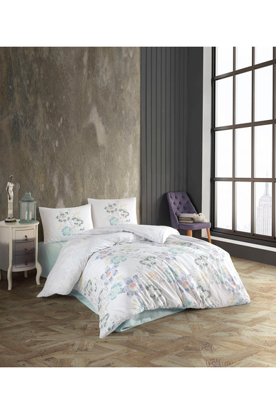 Bella Home Set de lenjerie de pat Crystal Double Ranforce - 4 piese - bumbac ...