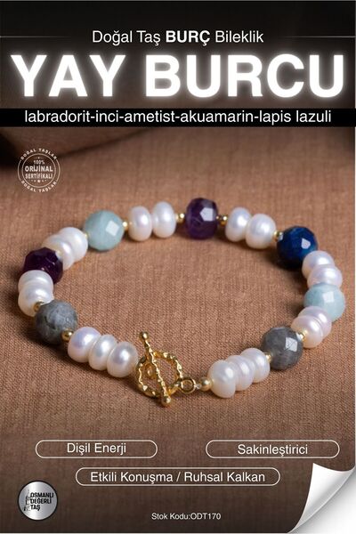 OSMANLI DEĞERLİ TAŞ SERTİFİKALI Labradorit-İnci-Ametist-Akuamarin-Lapis Yay B...