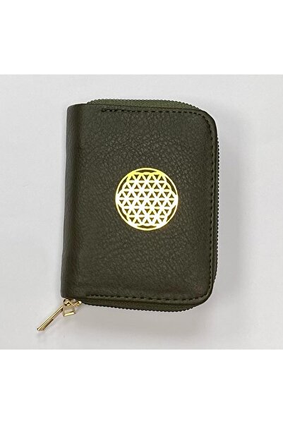 MENİSE Flower of Life Logo Green Abundance Wallet