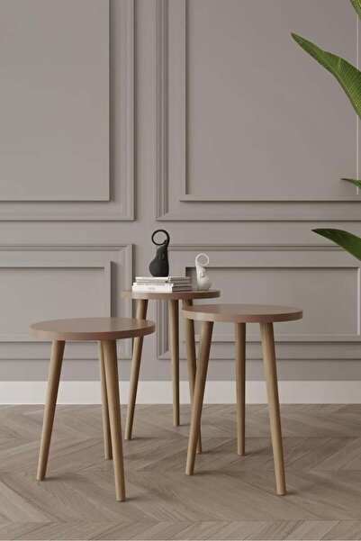 Genel Markalar Zigon Sehpa, 3lü Zigon Sehpa, Ahşap Ayaklı Zigon Sehpa, Kahve ...