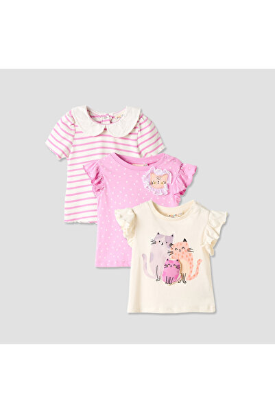 Juniors مجموعة من 3 قمصان بدون أكمام ورقبة مستديرة مع طباعة