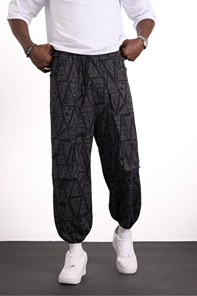 Superbluemexico Unisex New Generation Street Style Unusual Pocket Detailed Baggy Trousers