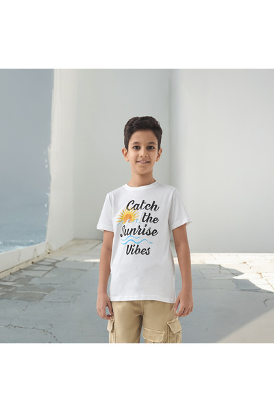 Juniors تي شيرت بطبعة شعار وأكمام قصيرة