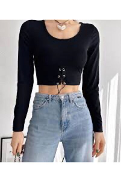 Sima Butik WOMEN BLACK CROP