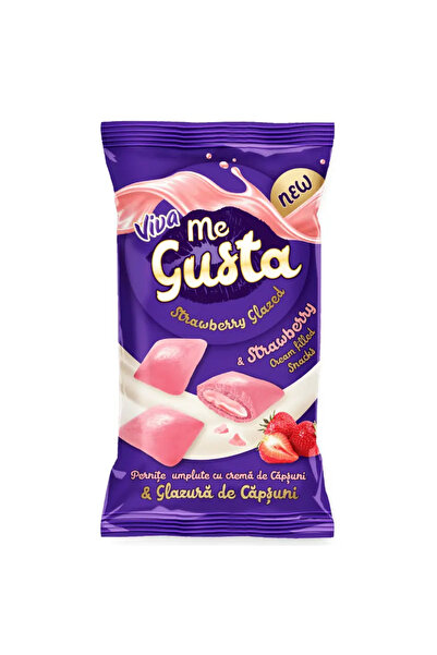 VİVA Me Gusta Strawberry Cream Filled Crispy Pads 100 g