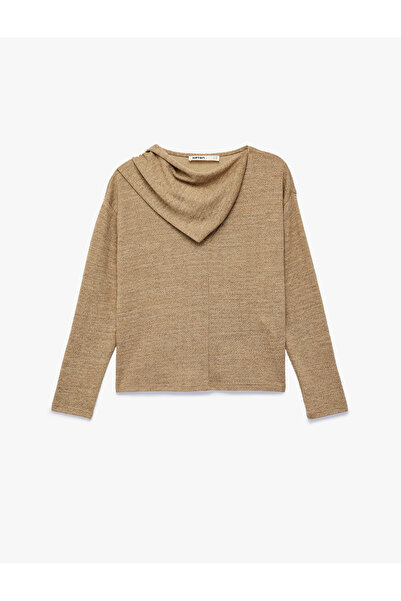 Koton Long Sleeve Textured Shawl Collar Sweater