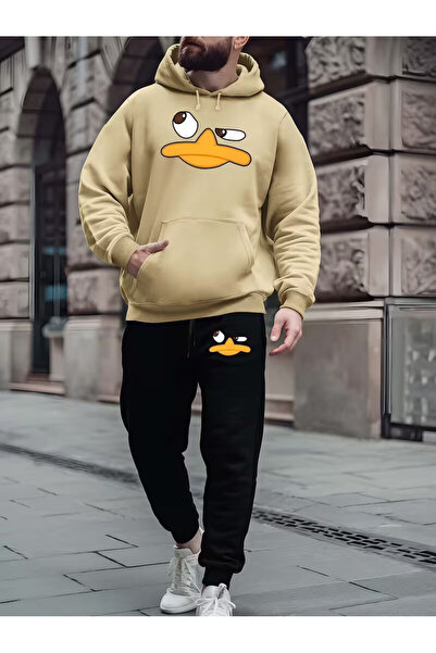 PENTHİLUS Unisex 3 Thread K Hooded Tracksuit Set-Ş Fleece-Lined Tracksuit Set