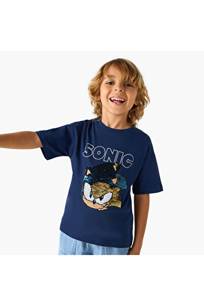 CPLG تي شيرت بطبعة سونيك القنفذ بأكمام قصيرة