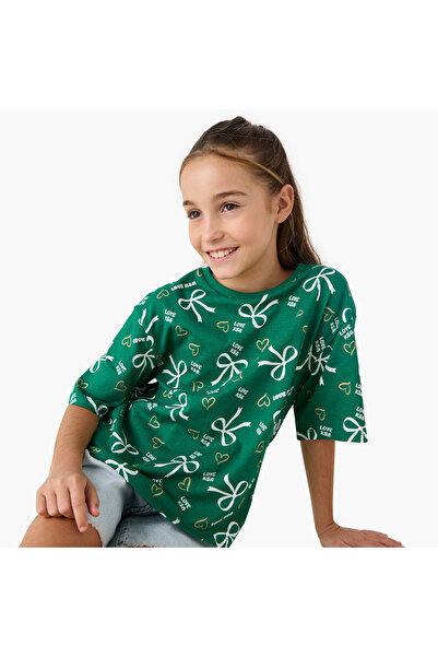 Juniors تي شيرت بأكمام قصيرة مطبوع عليه اليوم الوطني للمملكة العربية السعودية