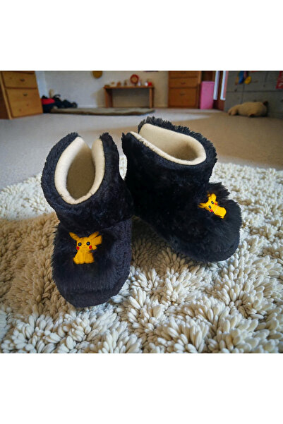 KMS HOME Pikachu Figürlü Çocuk Panduf Boğazlı Ev Botu