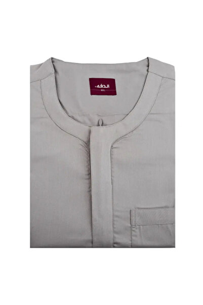 Daffah الدفة | ثوب نوم نصف كم - سحاب - رصاصي فاتح - طول 60