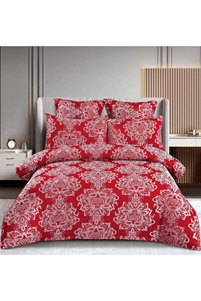 trendyhome Finet Jaquard Bed Linen 6 Pieces with Elastic – Luxury Model, Red,...