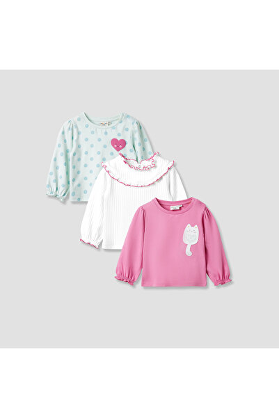 Juniors بلوزات مطبوع بأكمام طويلة - طقم من 3 قطع