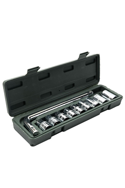 Lawazim مجموعة مفاتيح ربط 10 قطع - فولاذ CRV، مقاس 1/2 بوصة، مع مقبض على شكل حرف L وحافظة