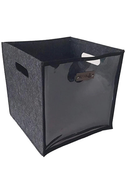 Enba İç ve Dış Ticaret Felt Storage Box with Transparent Front – Handle, Fold...