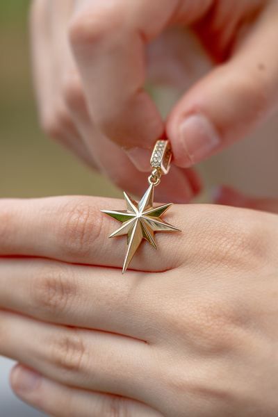 Çgk Çiğdem Gürel Kuyumculuk 22 Ayar Kuzey Yıldızı Altın Kolye Ucu